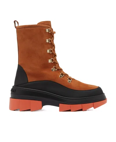 Stuart Weitzman Chunky Lace-up Suede Boots
