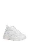Stuart Weitzman Logo-patch Mesh Chunky Sneakers In White Leather