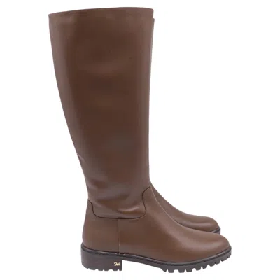 Pre-owned Stuart Weitzman City Knee High Boots In Brown Leather