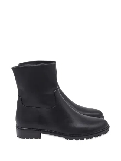 Pre-owned Stuart Weitzman City Zip Ankle Boots In Black