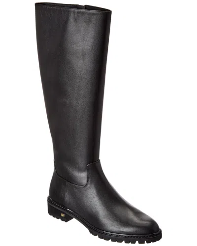 Stuart Weitzman City Zip Leather Knee-high Boot In Black