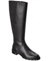 Stuart Weitzman City Zip Leather Knee-high Boot In Black