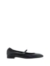Stuart Weitzman Claris Leather Mary Jane Ballet Flats In Black