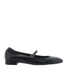 Stuart Weitzman Claris Leather Mary Jane Ballet Flats In Black