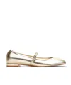 Stuart Weitzman Claris Crystal-embellished Leather Ballerina Shoes In White