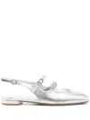Stuart Weitzman Claris Mj Slingback Shoes In Slv Silver