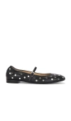 Stuart Weitzman Claris Studded Leather Mary Jane Flats In Ë¸ë