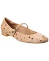 Stuart Weitzman Claris Stud Leather Ballet Flt In Brown