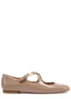 Stuart Weitzman Clem Patent Leather Ballet Flats In Nude