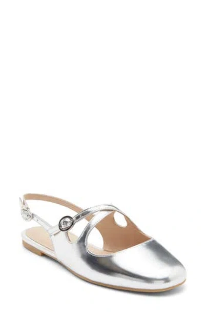 Stuart Weitzman Clover Slingback Mule In Silver
