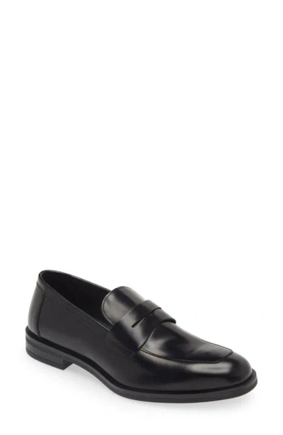 Stuart Weitzman Club Classic Penny Loafer In Black