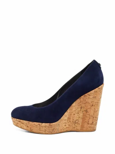 Pre-owned Stuart Weitzman Corkswoon Wedge Pumps In Blue