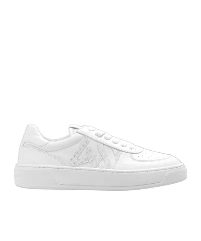 Stuart Weitzman Courtside Monogram Low-top Sneakers In White
