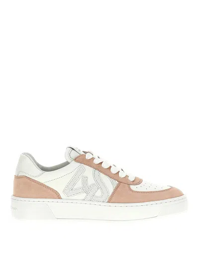 Stuart Weitzman Courtside Monogram Panelled Sneakers In Nude & Neutrals
