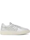 Stuart Weitzman Sw Courtside Sleek Sneakers In Silver