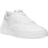 Stuart Weitzman Courtside Sneaker In White/silver Leather