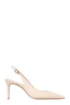Stuart Weitzman Cream Stuart Power Slingback 75 Pointed Leather Pumps In Pink