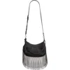 Stuart Weitzman Crescent Crystal Fringe Crossbody Bag