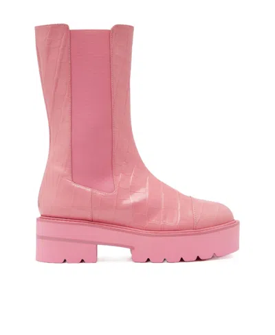 Stuart Weitzman Crocodile-effect Leather Boots