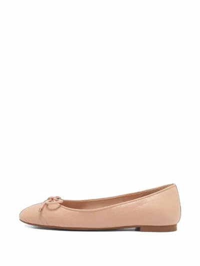 Pre-owned Stuart Weitzman Crocodile-embossed Ballet Flats In Neutrals