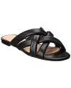 Stuart Weitzman Crossover Leather Slide In Black