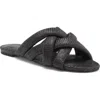 Stuart Weitzman Crossover Raffia Slide Sandal