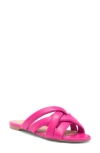 Stuart Weitzman Crossover Slide Sandal In Flamingo