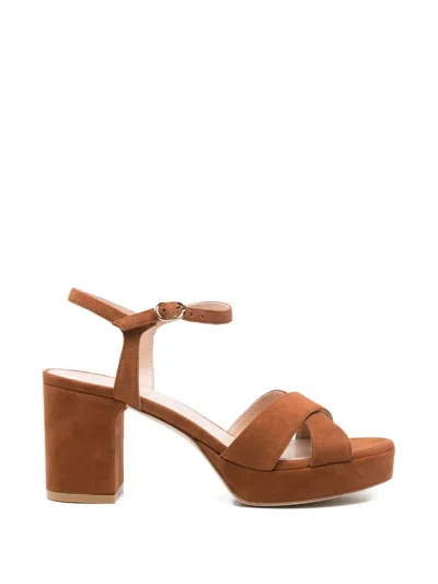 Stuart Weitzman Cross-strap Platform Sandals In Multi