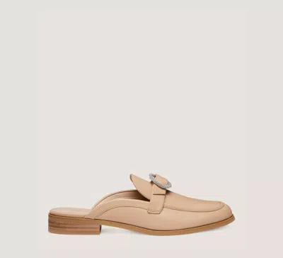 Stuart Weitzman Crystal Buckle Mule The Sw Outlet In Golden Beige