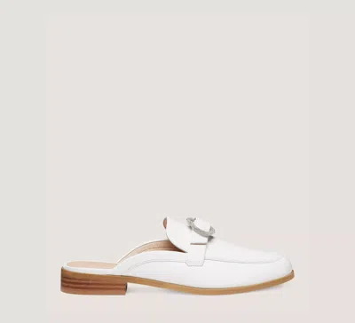 Stuart Weitzman Crystal Buckle Mule The Sw Outlet In White