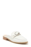 Stuart Weitzman Crystal Buckle Mule In White