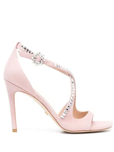 Stuart Weitzman Crystal-embellished 110mm Sandals In Rosa