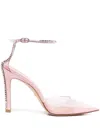 Stuart Weitzman Crystal-embellished Pointed Pumps In Rosa