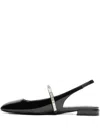 Stuart Weitzman Crystal-embellished Slingback Flats