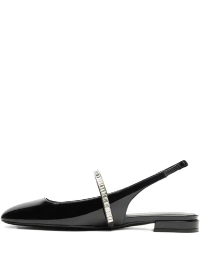 Stuart Weitzman Crystal-embellished Slingback Flats
