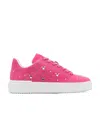 Stuart Weitzman Crystal-embellished Suede Sneakers In White