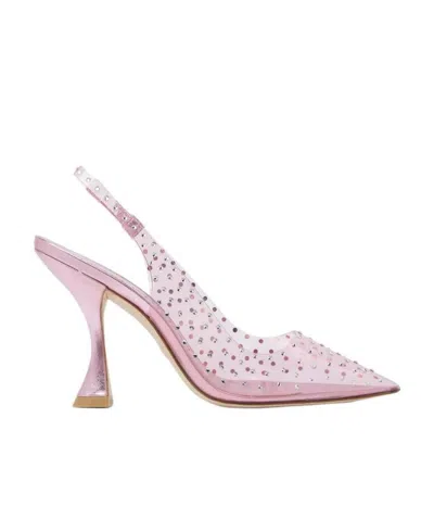 STUART WEITZMAN CRYSTAL-EMBELLISHED TRANSPARENT PUMPS