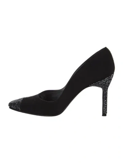 Pre-owned Stuart Weitzman Crystal Embellishments D'orsay Pumps In Black
