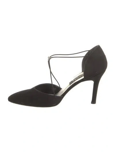 Pre-owned Stuart Weitzman Crystal Embellishments D'orsay Pumps In Black