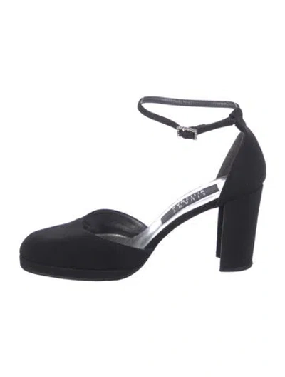 Pre-owned Stuart Weitzman Crystal Embellishments D'orsay Pumps In Black