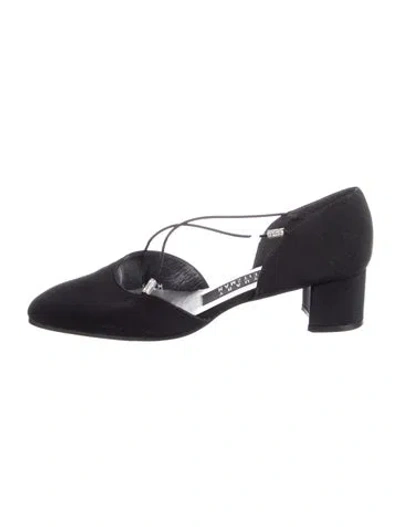 Pre-owned Stuart Weitzman Crystal Embellishments D'orsay Pumps In Black