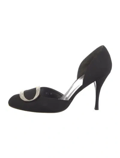 Pre-owned Stuart Weitzman Crystal Embellishments D'orsay Pumps In Blue