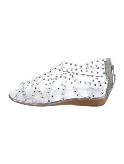 Pre-owned Stuart Weitzman Crystal Embellishments Gladiator Sandals In Multicolor
