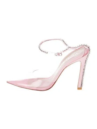 Pre-owned Stuart Weitzman Crystal Embellishments Mules In Pink