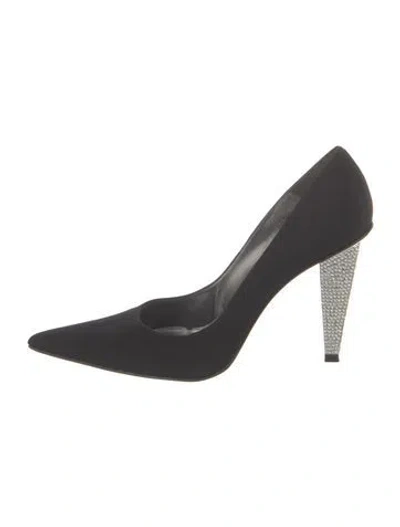 Pre-owned Stuart Weitzman Crystal Embellishments Pumps In Black
