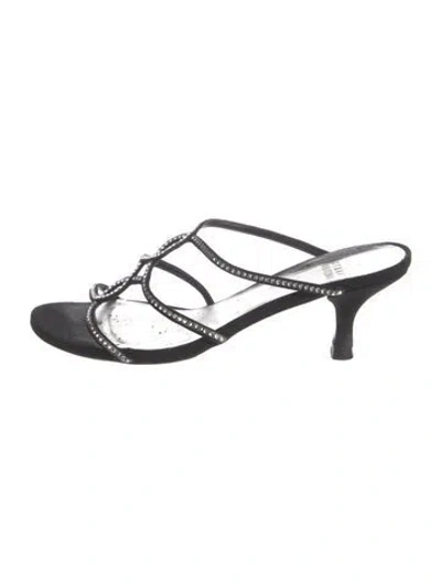 Pre-owned Stuart Weitzman Crystal Embellishments Slides In Multi