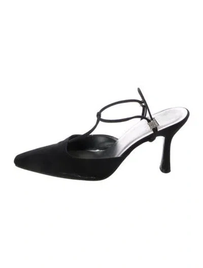 Pre-owned Stuart Weitzman Crystal Embellishments T-strap Pumps In Black