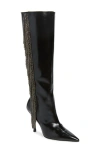 Stuart Weitzman Women's Crystal Fringe 100mm Leather Knee-high Boots In Black