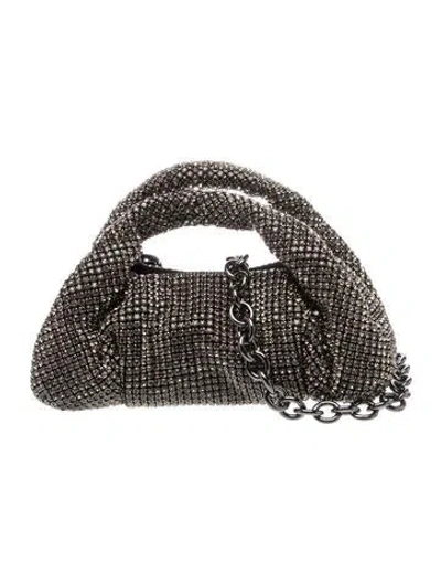 Pre-owned Stuart Weitzman Crystal Minaudière In Gray