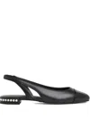 Stuart Weitzman Crystal Slingback In Black